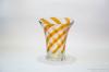 Wasungen sárgacsíkos csiszolt kristály üveg váza pohár