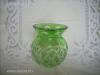 Csodás zöld színű csiszolt kristály üveg váza