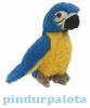 Plüss papagáj kék-sárga 19cm