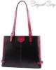 Fekete-piros női bőr táska (77-276)