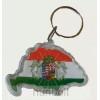 Nagy-Magyarország alakú műanyag angyalos kulcstartó (3,5X5,5 cm)