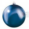 Karácsonyi Gömb fényes, műanyag, nehezen éghető, Ø 14 cm, kék