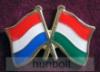 Hunbolt Kitűző, páros zászló Holland-Magyar jelvény 26x15 mm