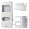 Fehér színű két ablakos tok Sony Xperia M4 Aqua telefonhoz