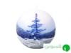 Ledes világító gömb díszgyertya - téli táj kék