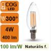 LED lámpa E14 Filament (4Watt 300 ) Gyertya - természetes f.