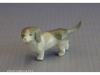 0G223 Antik miniatűr porcelán kutya 3.8 cm