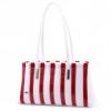Diva Collection fehér-piros női rostbőr táska