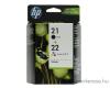HP 21 22 eredeti fekete és színes tintapatron csomag SD367AE