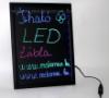 Írható világító LED tábla, 50x70 cm, fekete, ...