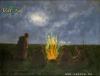 Pásztor tűz, Puszta, vászonnyomat 35x46 cm-es kép