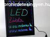 Írható világító LED tábla, 50x70 cm, fekete, plexi előlappal