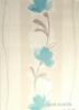 Fehér-bézs alapon kék virág mintás tapéta