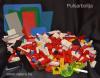Lego ömlesztett csomag 3 kg, figurák, alapok