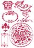 Stencil sablon keretek és rózsa mandala