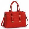 Szögletes női lakk táska Sveta - piros