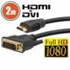 DVI-D HDMI kábel 2 m aranyozott csatlakozóval