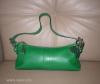 Eredeti COACH zöld valódi bőr, marhabőr női táska, táskadísszel-kulcstartóval