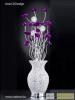 Exkluzív asztali virágos lámpa lila, Juro