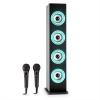 Auna Karaboom LED bluetooth hangfal, USB, AUX, FM, karaoke, 2 mikrofon, fekete