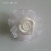 Organza virág szatén rózsával - fehér