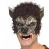 Barna szőrös farkasember maszk véres fogakkal