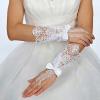 Fehér csipke menyasszonyi kesztyűk vel masni st130033