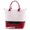 Via55 fehér-piros-kék rostbőr női táska