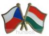 Kitűző, páros zászló Cseh -Magyar jelvény 26x15 mm