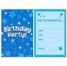 635159 Birthday Party! Kék hologramos szülinapi meghívó 8 db-os