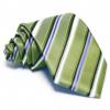 Olajzöld nyakkendő - fehér-kék csíkos