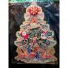 Karácsonyi dekoráció, karácsonyfa, aranyban, karácsonyi figurákkal