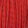 Piros Fonott Textilkábel,szövetkábel,antik vezeték 3 eres