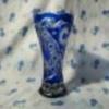 Álomszép Antal Judit kézzel csiszolt kék kristály váza